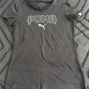 Puma Black Tee with Logo Print